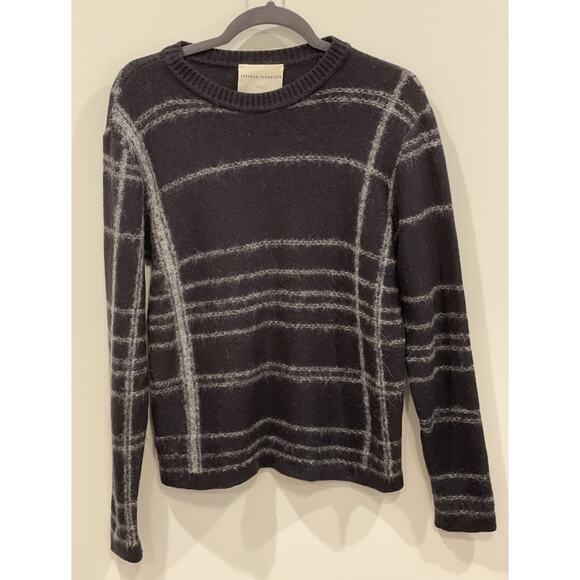 STEPHAN SCHNEIDER Wool/Alpaca Men’s Black & Gray Plaid Sweater Size 5 Small - Picture 1 of 8